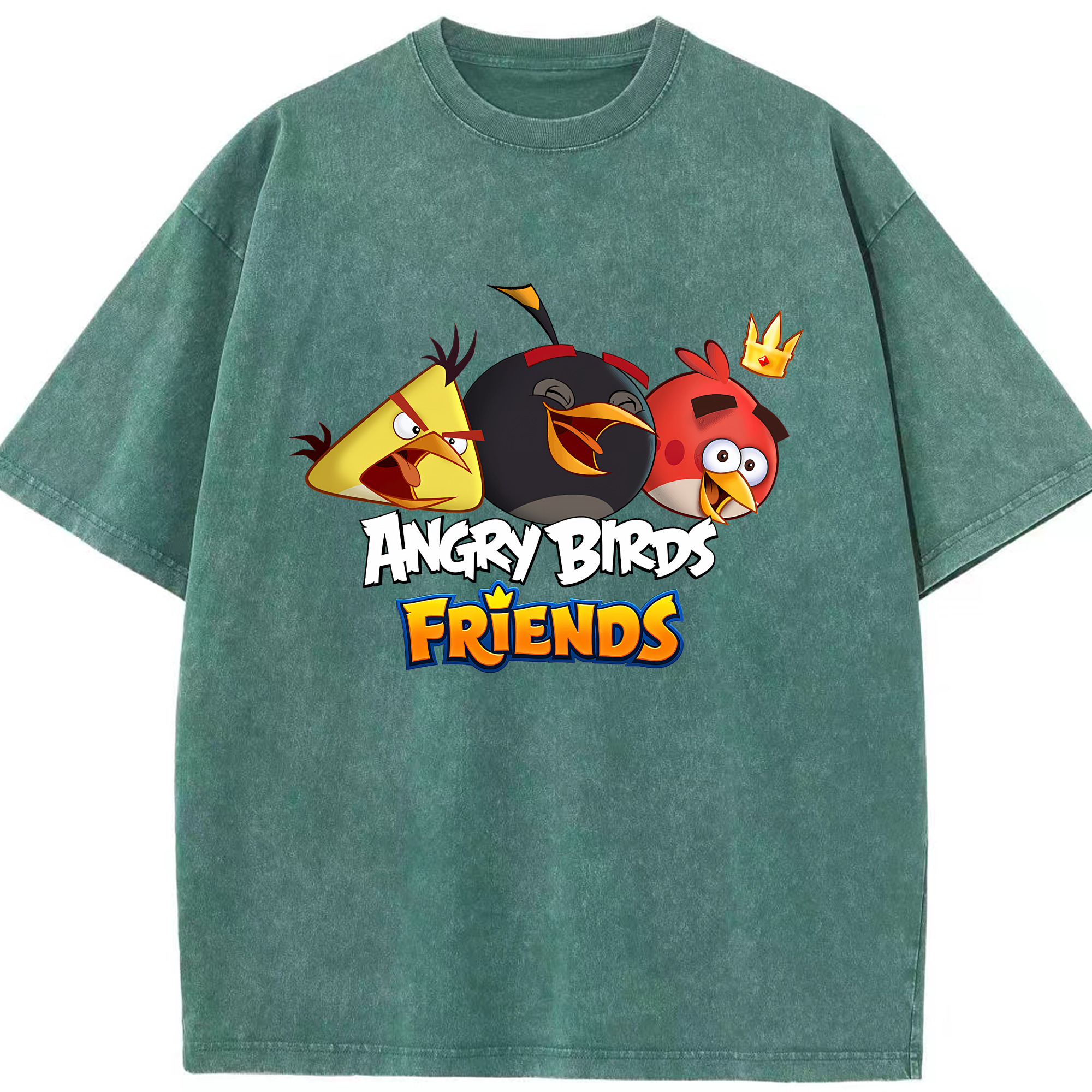 （画像用） Angry Birds アングリーバード 綿100% ヴィンテージ風 半袖Tシャツ（フロントプリント）
